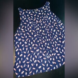 Torrid Popsicle Print Navy Blue Sheer Top Size 1 (1XL) EUC